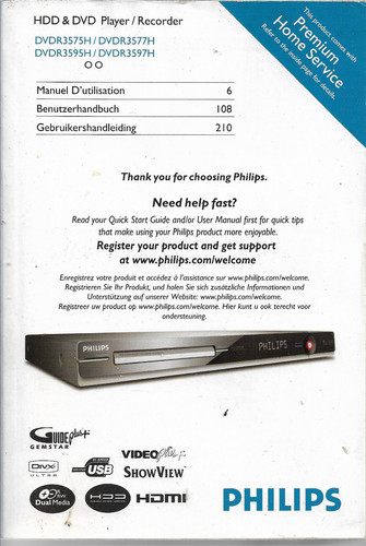 Philips dvdr 3575h - 3577h, 3595h