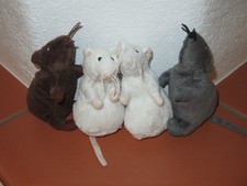 4x IKEA GOSIG Maus weiß, grau u. braun ca. 12cm Plüschtier Stofftier Kuscheltier