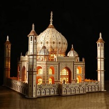 3D Holzpuzzle Royal Castle House Taj Mahal Modellbausatz mit LED-Licht