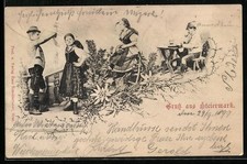 Ansichtskarte Familie aus der