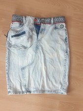 Desigual Jeans Rock Bis Knie Gr. M