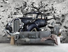 3D Retro Auto Q9560 Tapete