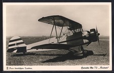 Ansichtskarte Schul- und Sportflugzeug Heinkel He 72 Kadett 