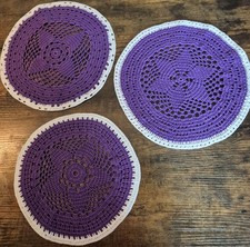 3 Häkeldeckchen Baumwolle