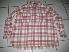 Flanell-Bluse, Langarm,  pink-beige-kariert, Gr. XL, neu