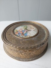 Antike Schatulle Schmuck Kästchen Dose Ring Miniatur Portrait