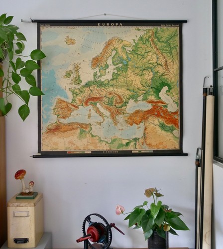 Vintage schulwandkarte - |,