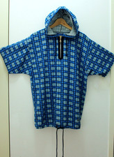 Vintage LE FROG Herren Kapuzenjacke Blau Hoodie Sweater Kurzarm Outdoor Shirt