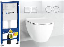 Spülrandloses Wand Hänge WC Set mit Geberit Vorwandelement Toilette Randlos