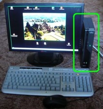 mini Computer Fujitsu Futro S550 +CF Adapter +SD Karte +Netzteil +Windows +Sound