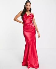 Goddiva Satin Maxikleid pink