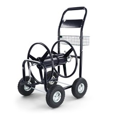 Schlauchwagen Schlauch Handwagen mit Handkurbel Schwarz bis 106m Gartenschlauch