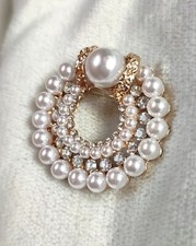 Brosche Anstecknadel Strass Perlen Hochzeit Geschenk Party Pins 