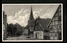 Mengeringhausen, Ansichtskarte, Neue Pforte mit Kirche 1941 