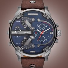 Diesel Herrenuhr DZ7314 57 mm Braun Chronograph Lässig Edelstahl Quarzuhr Neu