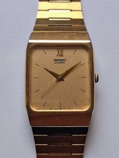 Seiko 5Y95-5000 Vintage Herren Uhr Gold Quarz Japan Originalarmband 1980er