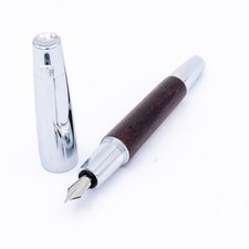 Faber-Castell E-motion Füller Silber Chrom Holz Feder F