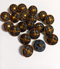 20 Knöpfe Nobilis Schmuckknöpfe Metalloptik 22mm Vintage Basteln