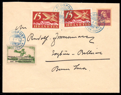 Schweiz 179 brief mit - schweiz, lp-brief
