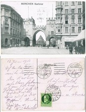 Ansichtskarte München Karlstor, Cafe - Hotel Deutscher Hof 1916