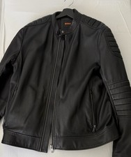 Boss Lederjacke Herren Schwarz