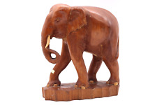 Genuine Teak Thailand Holzfigur Elefant groß Vintage alt Mid Century H 29 cm