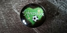 Fußball - Magnet Herzrasen Ball Herz Fanartikel Sport rund Glas Deko EM WM