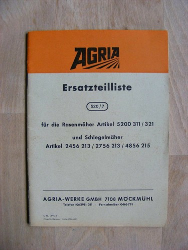 Agria ersatzteilliste - agria,