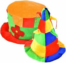 Clownmütze Zylinder Hut Spaßvogel Witzbold Clown Hut bunt Plüsch Narrenkappe