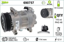 VALEO 690757 5SE Klimaanlage Klimakompressor PAG 46 R1234yf R134a
