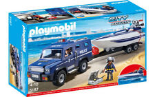 PLAYMOBIL 5187 Polizei Truck + Speedboot Police City Action Carabinieri Policia