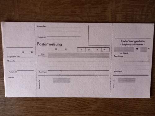 Postanweisung ddr deutsche - ddr,,
