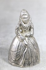 alte Messingskulptur Tischglocke Dame Handglocke Glocke Klingel Messing Figur