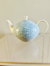 Arzberg Teekanne Bastdekor Blau 50er Jahre 0,6 Liter - Grün