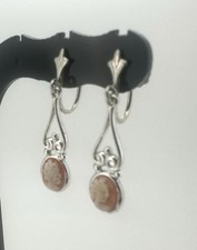 Vintage 835 Silber Ohrclips mit Kamee, Schraubverschluss