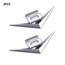 2x  V6 Emblem Chrom Schriftzug Auto Aufkleber Logo 3D Metall V6 emblem car