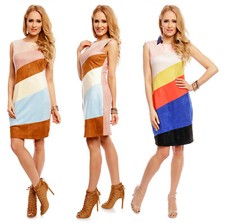 Damen Kleid Wildlederimitat