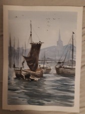 Aquarell Venedig Boote 28 x 38