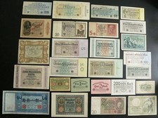 26x deutsche Banknoten Geldscheine 1904 bis 1942