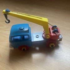 DDR Spielzeug Kranwagen aus Plaste ( Selbstbausatz ), bespielt