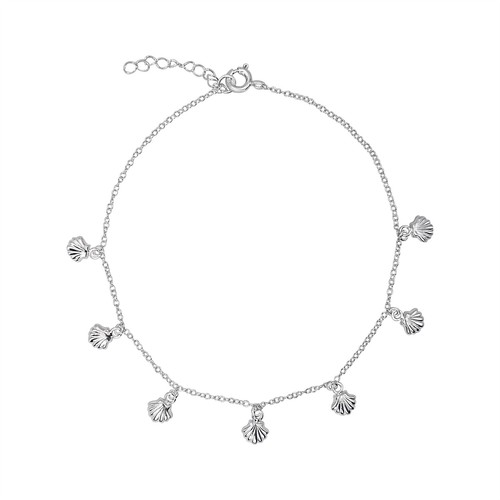 Fußkettchen muschel charm 925 - fußkettchen, muschel-charm