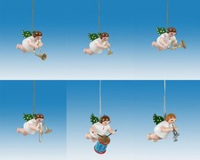 Baumbehang Schwebeengel mit Krone Höhe ca 6cm NEU Christbaumschmuck 6-teilig 