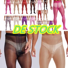 DE~Herren Strumpfhose Sexy Glänzend Mit Beutel/ Penishülle Männer Hosen Tights