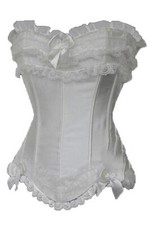 Corsage Korsett Satin weiss