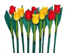 10 GELBE Dekotulpen Holztulpen