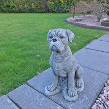 Steinfigur Boxer Welpe Stein