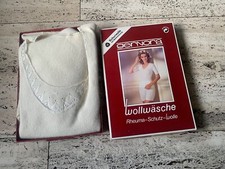 Gernora Schurwolle Damen Hemd lang Naturmel. Gr 42 Rheuma Wäsche-wie NEU