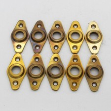 10 Stück Rosette B81 für antike Fenstergriffe, Messing poliert (BWR#09)