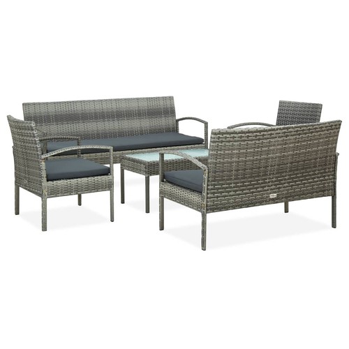 Gartensofa tlg poly - 5-tlg., rattan