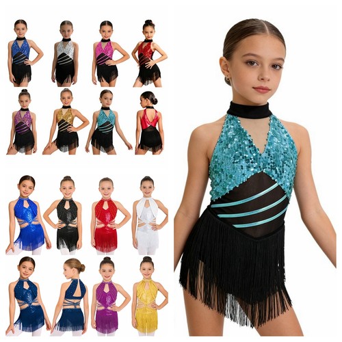 Mädchen fransen tanzkleid - mädchen,